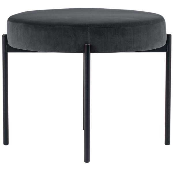 PAPERFLOW Hocker GAIA, rund, Samtbezug, grau