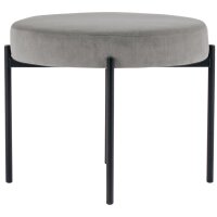 PAPERFLOW Banc GAIA, rond, habillage velours, gris