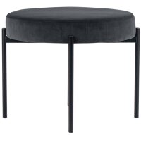 PAPERFLOW Hocker GAIA, rund, Samtbezug, grau