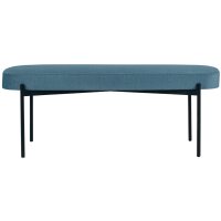 PAPERFLOW Banc oval GAIA, taille L, habillage tissu, bleu