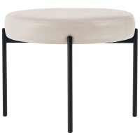 PAPERFLOW Banc GAIA, rond, habillage similicuir, blanc