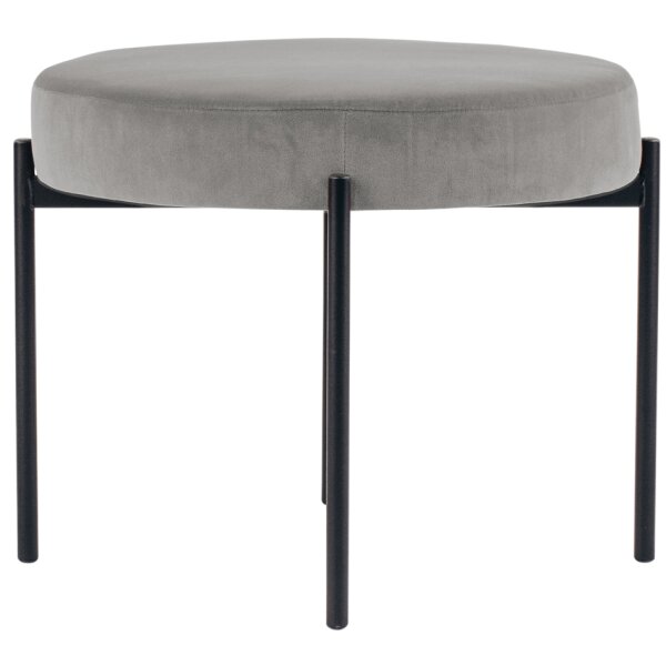 PAPERFLOW Banc GAIA, rond, habillage velours, anthracite