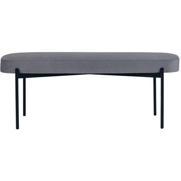 PAPERFLOW Banc oval GAIA, taille L, habillage tissu, gris