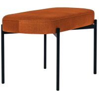 PAPERFLOW Banc oval GAIA, taille M, habillage tissu, ivoire