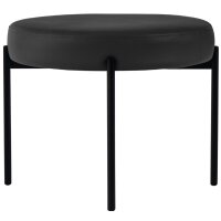 PAPERFLOW Banc GAIA, rond, habillage similicuir, noir