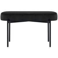 PAPERFLOW Banc oval GAIA, taille M, habillage velours, noir