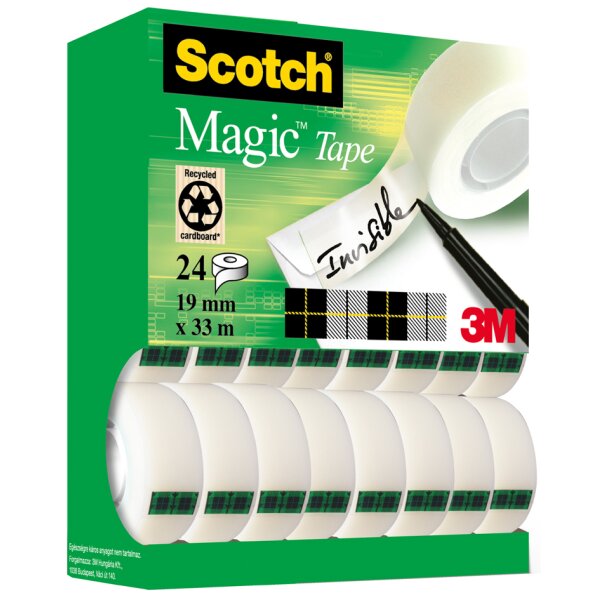 3M Scotch Ruban adhésif Magic 810, 19mm x 33m, 10+4 GRATUITS