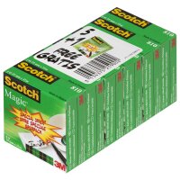 3M Scotch Ruban adhésif Magic 810, 19mm x 33m, 10+4 GRATUITS