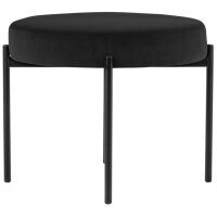 PAPERFLOW Hocker GAIA, rund, Samtbezug, schwarz