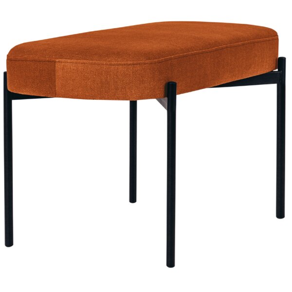 PAPERFLOW Banc oval GAIA, taille M, habillage tissu, rouille