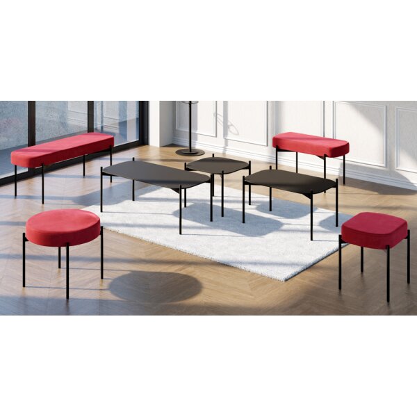 PAPERFLOW Banc oval GAIA, taille M, habillage tissu, rouille