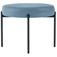 PAPERFLOW Banc GAIA, rond, habillage similicuir, bleu