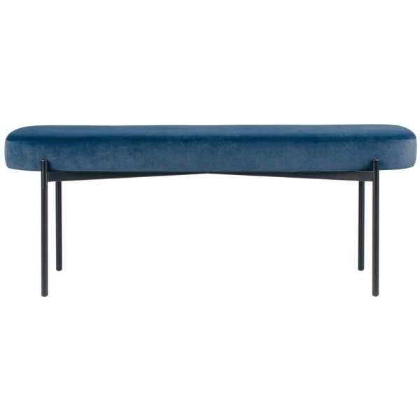 PAPERFLOW Banc oval GAIA, taille L, habillage velours, bleu