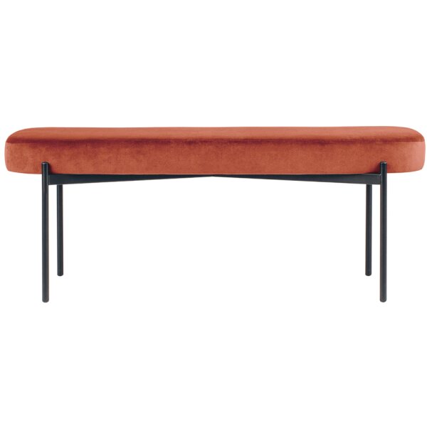 PAPERFLOW Banc oval GAIA, taille L, habillage velours, bleu