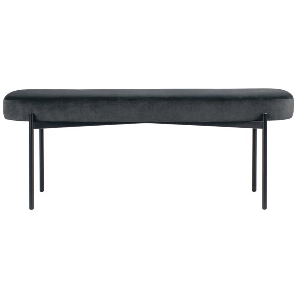 PAPERFLOW Banc oval GAIA, taille L, habillage velours, bleu