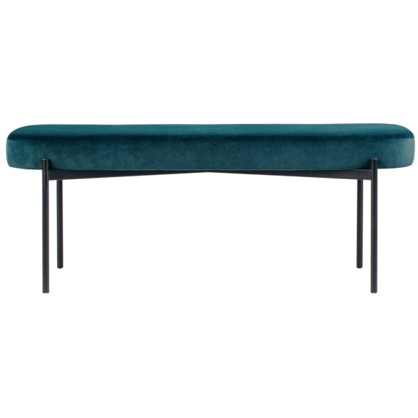 PAPERFLOW Banc oval GAIA, taille L, habillage velours, bleu