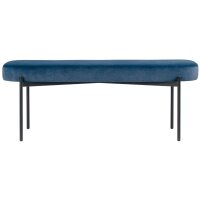 PAPERFLOW Banc oval GAIA, taille L, habillage velours, bleu