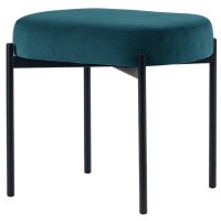 PAPERFLOW Banc oval GAIA, taille S, habillage velours, bleu