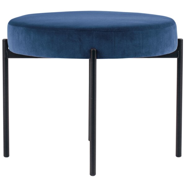 PAPERFLOW Banc GAIA, rond, habillage velours, bleu