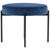 PAPERFLOW Banc GAIA, rond, habillage velours, bleu