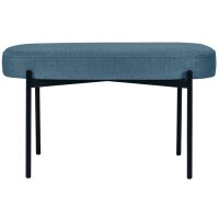 PAPERFLOW Banc oval GAIA, taille M, habillage tissu, bleu