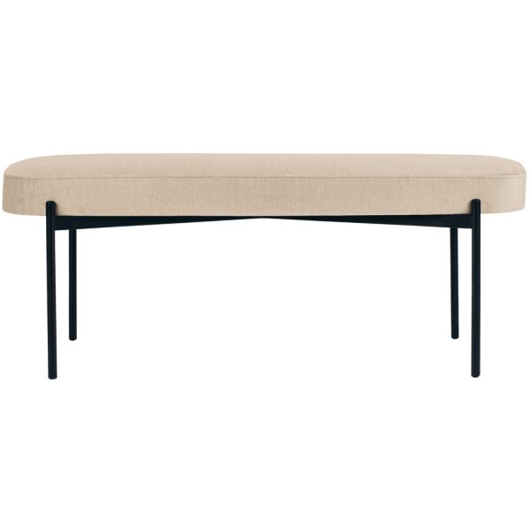 PAPERFLOW Banc oval GAIA, taille L, habillage tissu, ivoire