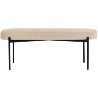 PAPERFLOW Banc oval GAIA, taille L, habillage tissu, ivoire