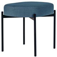 PAPERFLOW Banc oval GAIA, taille S, habillage tissu, bleu