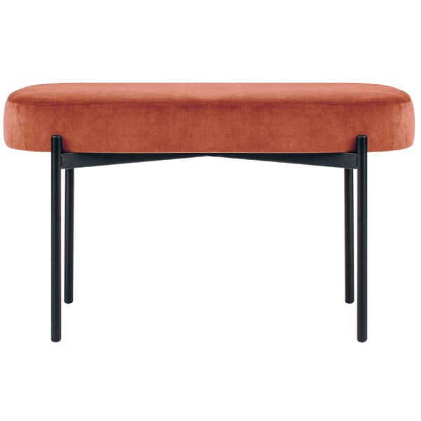 PAPERFLOW Banc oval GAIA, taille M, habillage velours