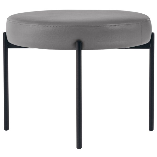 PAPERFLOW Banc GAIA, rond, habillage similicuir, gris