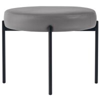 PAPERFLOW Banc GAIA, rond, habillage similicuir, gris