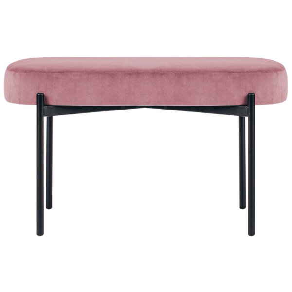 PAPERFLOW Banc oval GAIA, taille M, habillage velours, rose