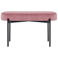 PAPERFLOW Banc oval GAIA, taille M, habillage velours, rose