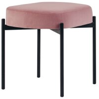 PAPERFLOW Banc oval GAIA, taille S, habillage velours, rose