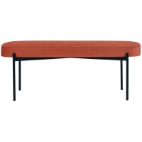 PAPERFLOW Banc oval GAIA, taille L, habillage tissu, brun