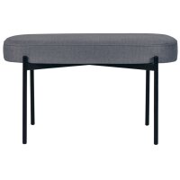 PAPERFLOW Banc oval GAIA, taille M, habillage tissu, gris