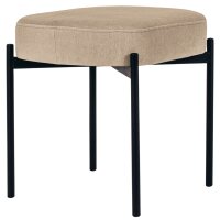 PAPERFLOW Banc oval GAIA, taille S, habillage tissu, ivoire