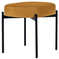 PAPERFLOW Banc oval GAIA, taille S, habillage tissu, ivoire
