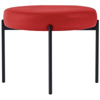 PAPERFLOW Banc GAIA, rond, habillage similicuir, rouge