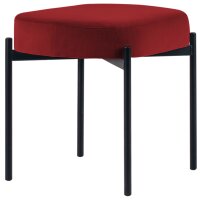 PAPERFLOW Banc oval GAIA, taille S, habillage velours, rouge