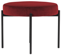 PAPERFLOW Tabouret GAIA, rond, habillage velours, rouge