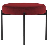 PAPERFLOW Banc GAIA, rond, habillage velours, rouge