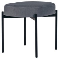 PAPERFLOW Banc oval GAIA, taille S, habillage tissu, gris