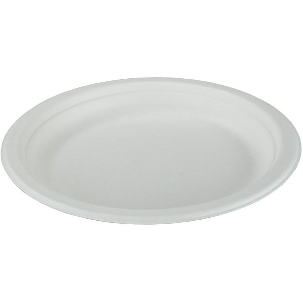 EJS Assiette en bagasse 18cm 3142.2001 blanc 50 pcs.