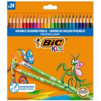 BIC KIDS Buntstift EVOLUTION ILLUSION, radierbar, 24er Etui
