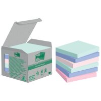 Post-it Haftnotizen Recycling notes, 76 x 76 mm, mehrfarbig