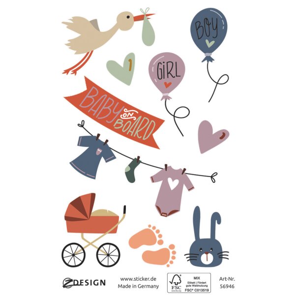 AVERY Zweckform ZDesign Sticker CREATVE "Schwangerschaft"