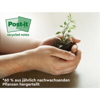 Post-it Haftnotizen Recycling notes, 127 x 76 mm, gelb