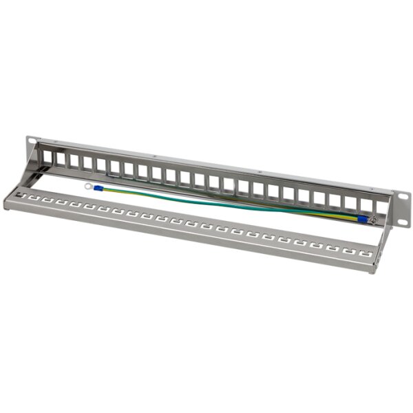 LogiLink Panneau de brassage 19 Keystone, 24 ports, gris