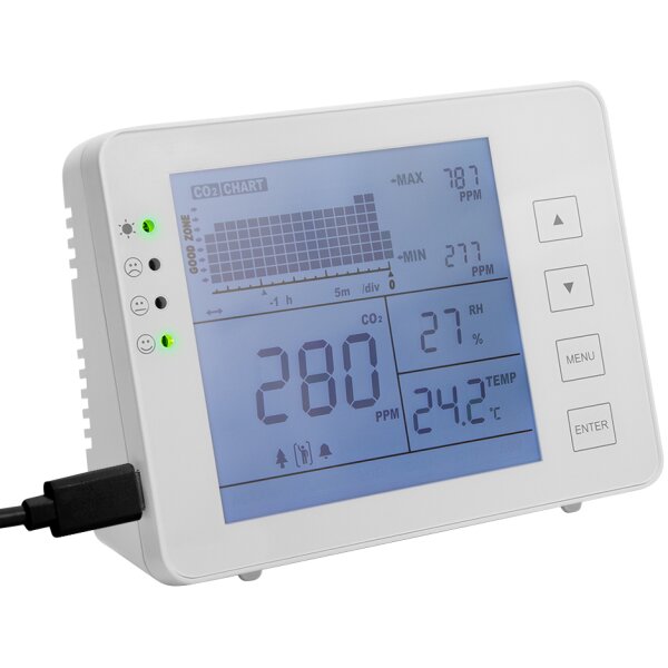 LogiLink CO2-Messger&auml;t mit Ampel, weiss